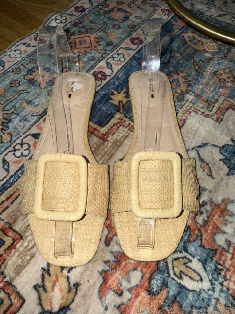 Birdies The Kiwi Natural Raffia Slide Sandals Buckle Woven Slip On Shoe 7.5 NEW - Picture 7 of 12